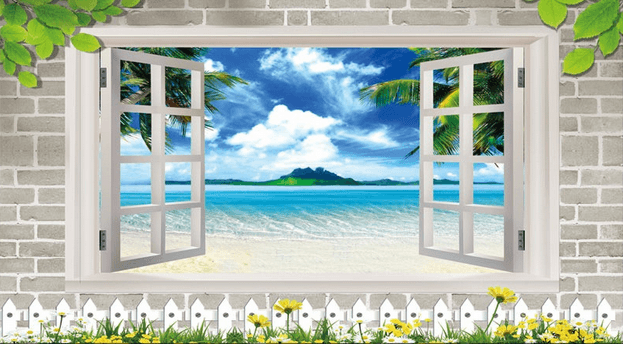 Window Sea Island Wallpaper AJ Wallpaper