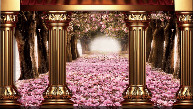 Blooming Trees And Pillars Wallpaper AJ Wallpaper