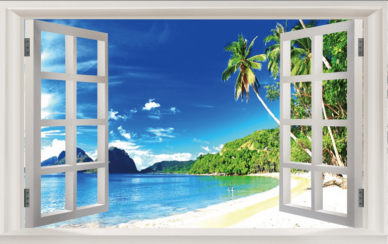 Window Sea Scenery Wallpaper AJ Wallpaper