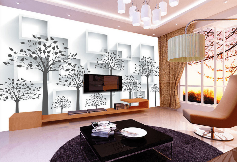 Young Trees And Frames Wallpaper AJ Wallpaper