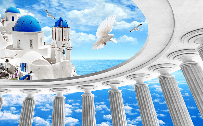 Pillars And Town Wallpaper AJ Wallpaper