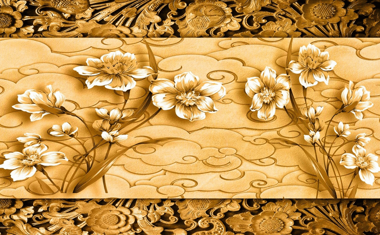 Beautiful Carved Flowers Wallpaper AJ Wallpaper