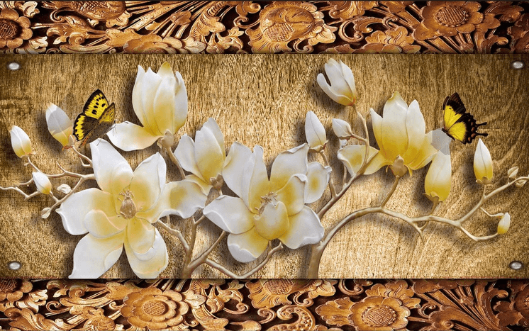 Carved Flowers Wallpaper AJ Wallpaper