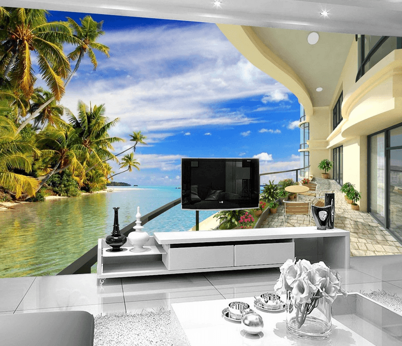 Beach Forest And Balcony Wallpaper AJ Wallpaper