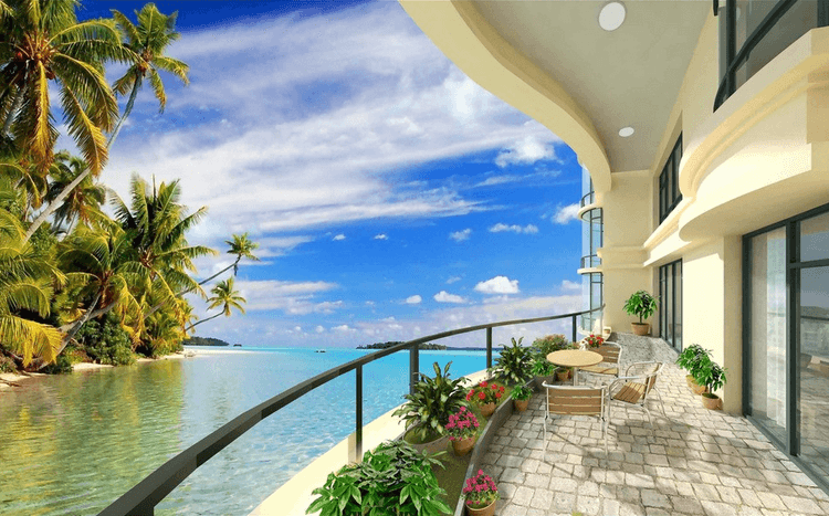 Beach Forest And Balcony Wallpaper AJ Wallpaper