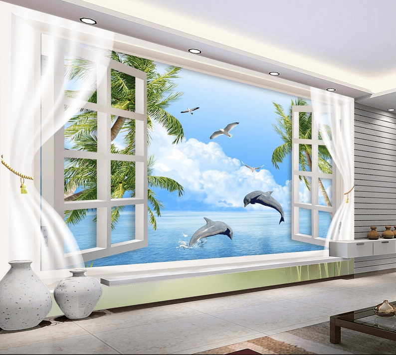 Window Ocean Landscape Wallpaper AJ Wallpaper