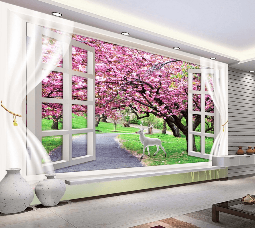 Peach Blossoms Garden Wallpaper AJ Wallpaper