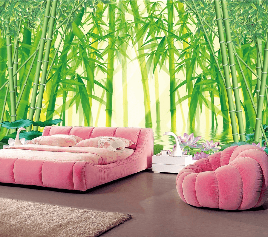 Bamboos And Lotus Pond Wallpaper AJ Wallpaper