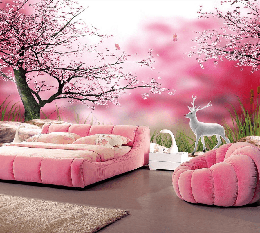 Blooming Trees And Animals Wallpaper AJ Wallpaper