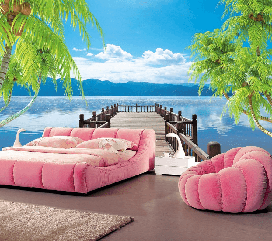 Lake Wooden Corridor Wallpaper AJ Wallpaper