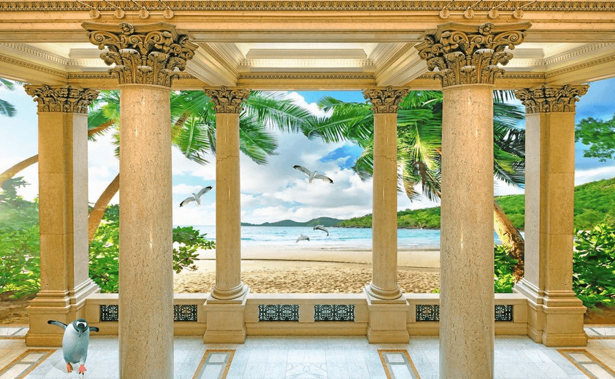 Beach Luxury Pavilion Wallpaper AJ Wallpaper 2