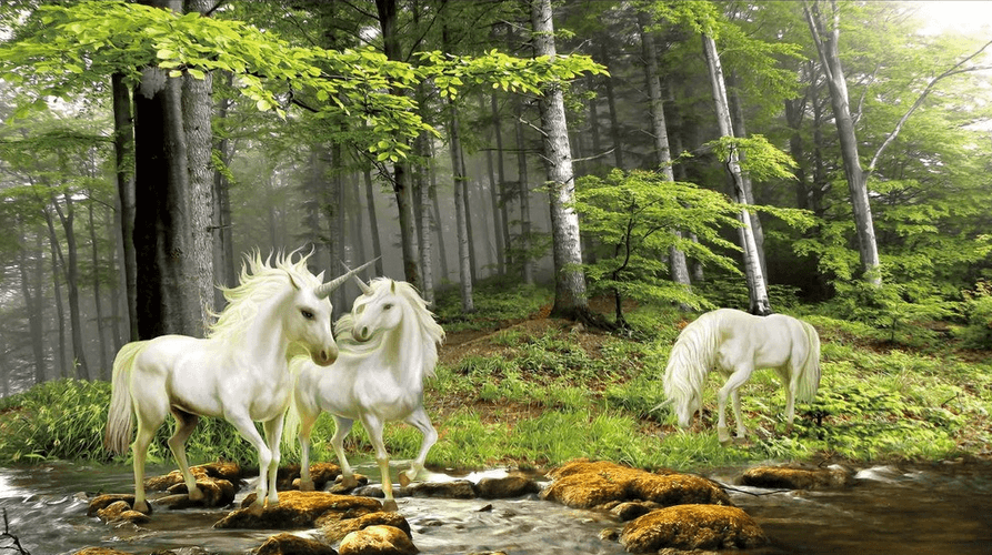 Forest Stream Unicorns Wallpaper AJ Wallpaper 2