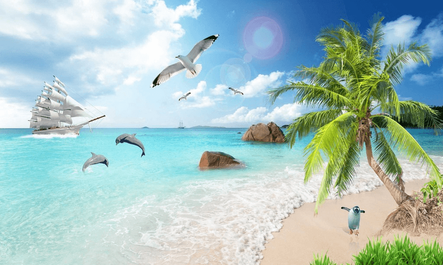 Romantic Beach Landscape Wallpaper AJ Wallpaper 2