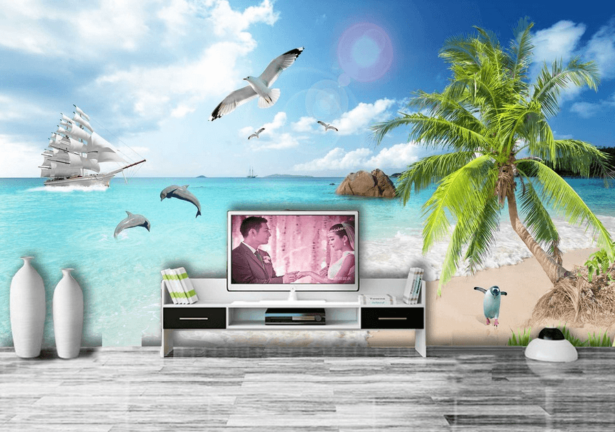 Romantic Beach Landscape Wallpaper AJ Wallpaper 2