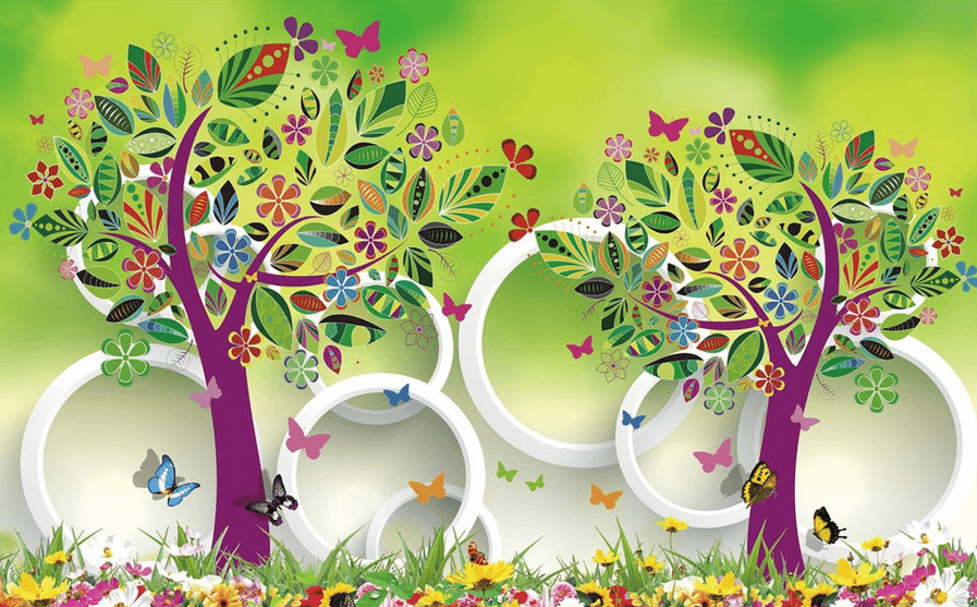Beautiful Colorful Trees Wallpaper AJ Wallpaper