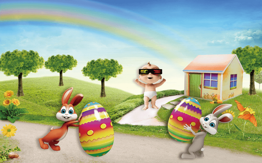 Baby And Rabbits Wallpaper AJ Wallpaper