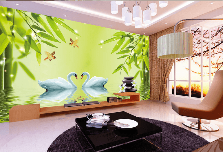 Bamboos Lake Scenery Wallpaper AJ Wallpaper