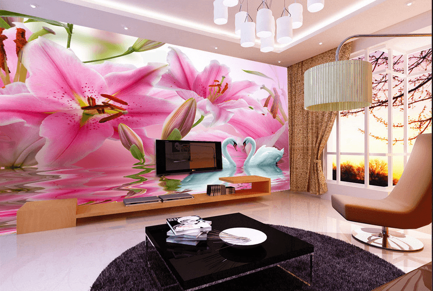 Pink Lilies Wallpaper AJ Wallpaper