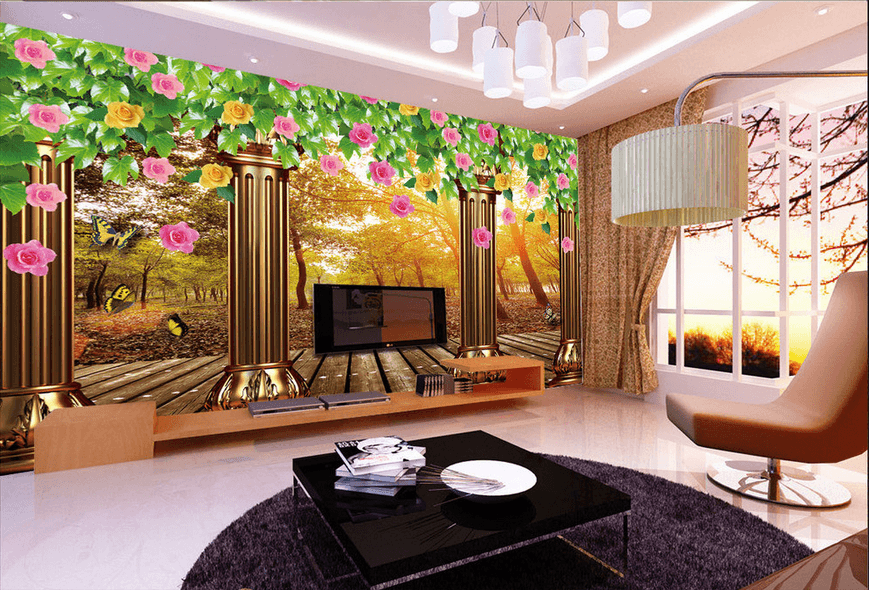 Pillars And Forest Wallpaper AJ Wallpaper