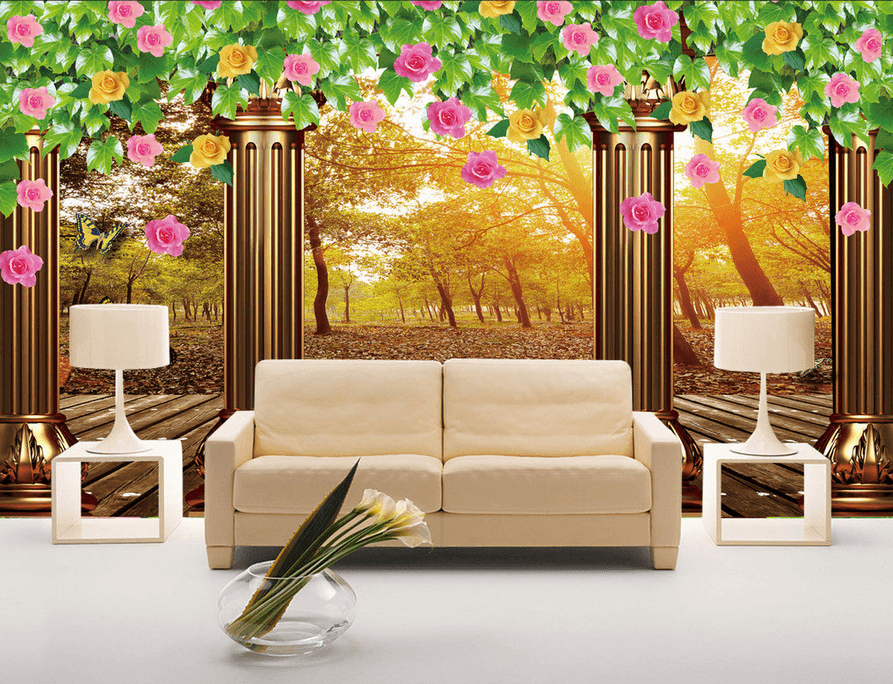 Pillars And Forest Wallpaper AJ Wallpaper