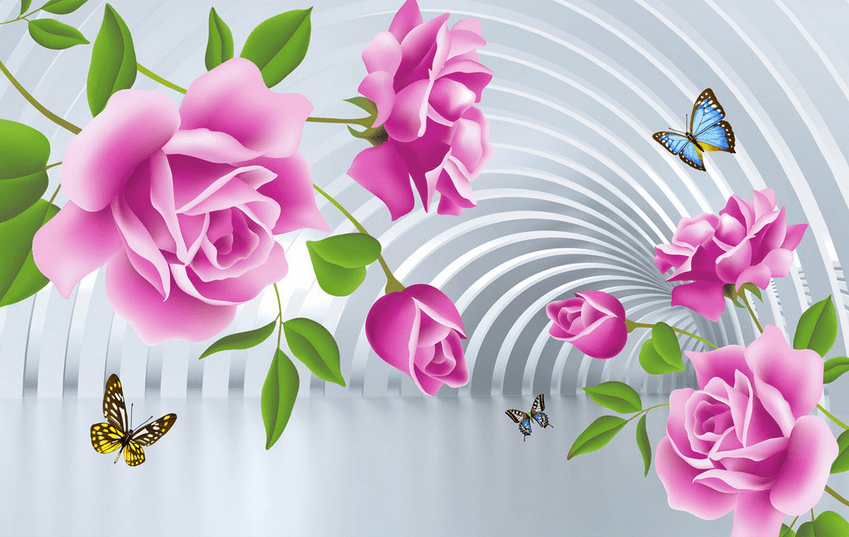 Fresh Flowers And Arches Wallpaper AJ Wallpaper