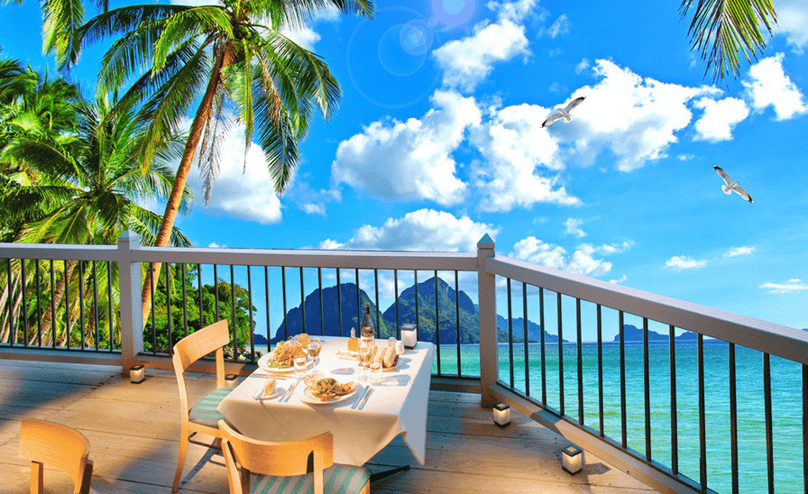 Balcony Vast Sea Wallpaper AJ Wallpaper