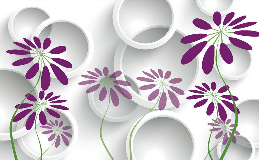 Purple Flowers Patterns Wallpaper AJ Wallpaper
