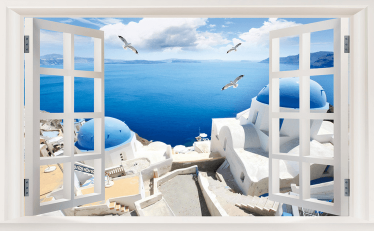 Seaside City Window Wallpaper AJ Wallpaper