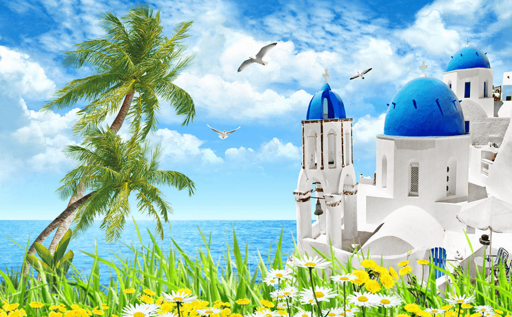 Seaside Beautiful Church Wallpaper AJ Wallpaper
