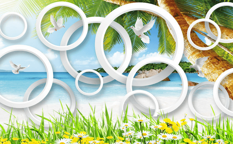 Beach Circles Wallpaper AJ Wallpaper