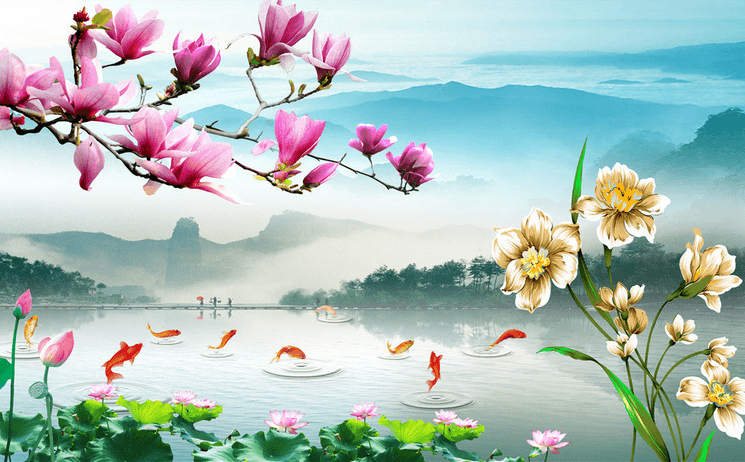 Lake Jumping Fishes Wallpaper AJ Wallpaper