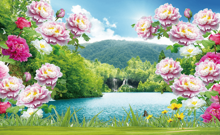 Hibiscus And Lake Wallpaper AJ Wallpaper