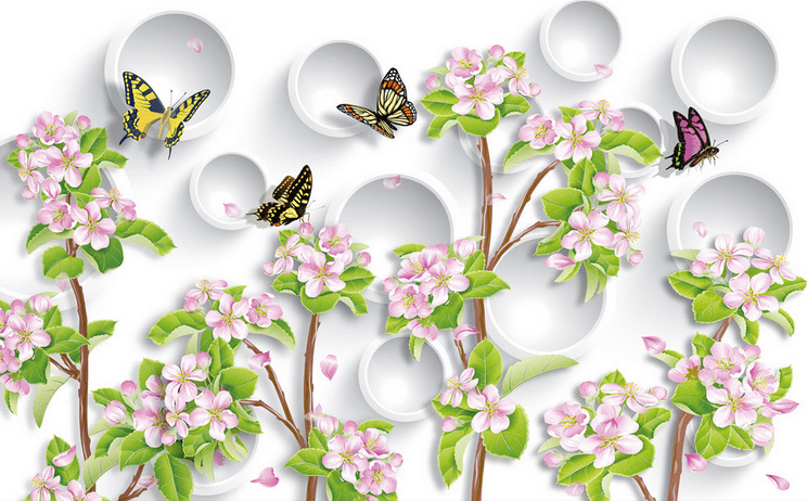 Butterflies Flying Around Flowers Wallpaper AJ Wallpaper