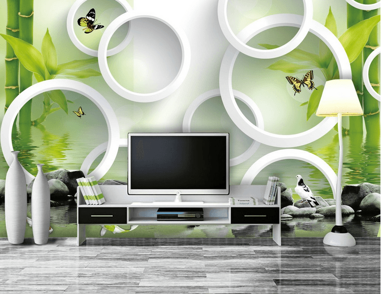 Pure Bamboos And Circles Wallpaper AJ Wallpaper