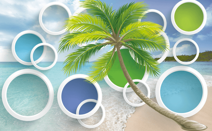 Beach And Colored Circles Wallpaper AJ Wallpaper