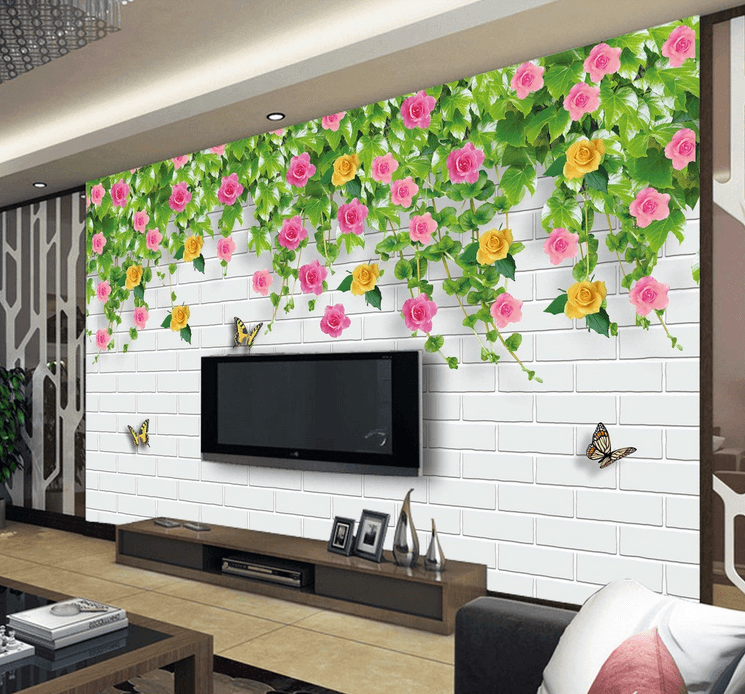 Beautiful Flowers Wall Wallpaper AJ Wallpaper