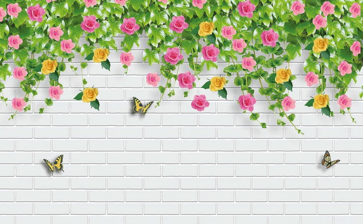 Beautiful Flowers Wall Wallpaper AJ Wallpaper