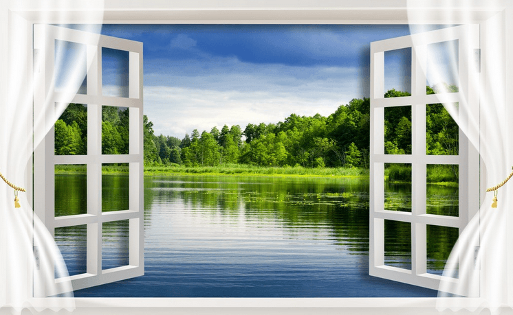 Window Lake Wallpaper AJ Wallpaper