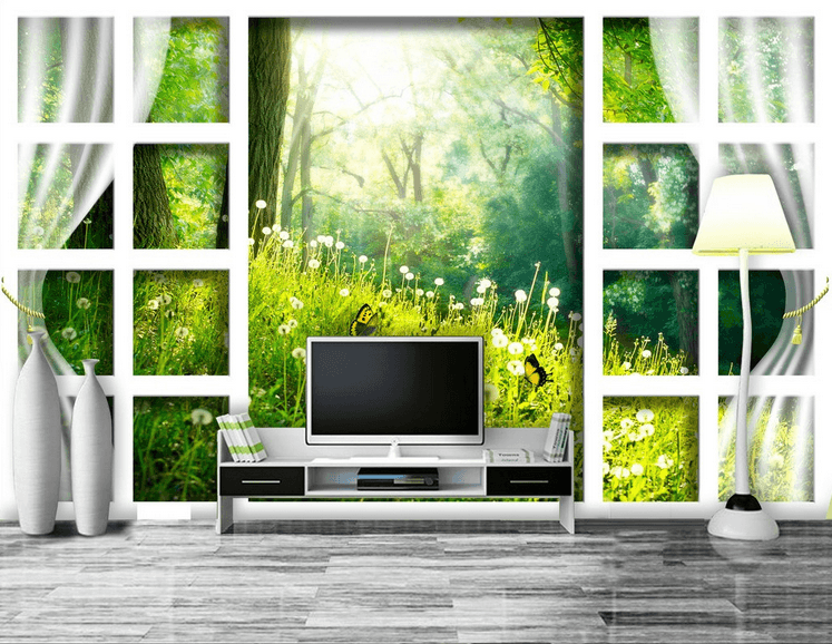 Window Forest Wallpaper AJ Wallpaper