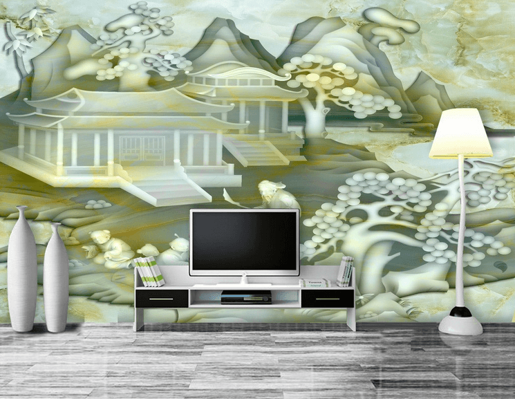 Jade Carving House Wallpaper AJ Wallpaper