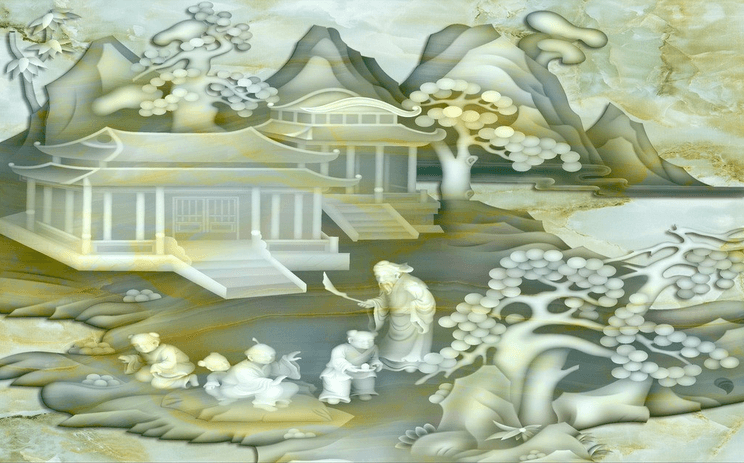 Jade Carving House Wallpaper AJ Wallpaper