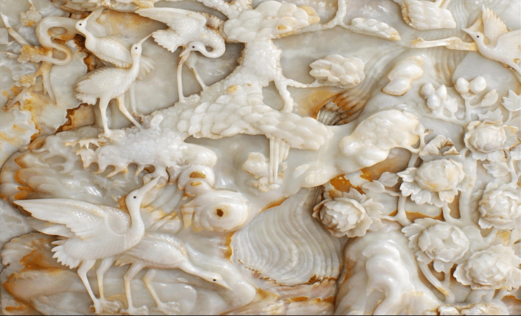 Jade Carving Flying Cranes Wallpaper AJ Wallpaper
