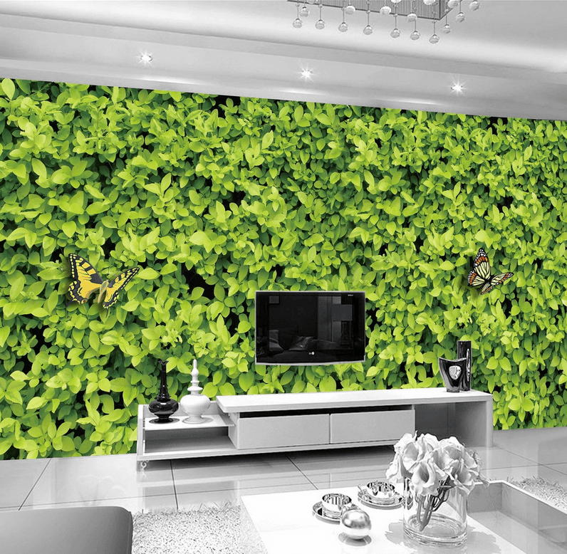 Green Plants And Butterflies Wallpaper AJ Wallpaper