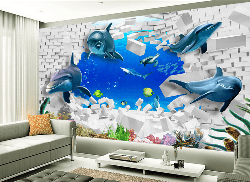 Sea Bottom And Bricks Wallpaper AJ Wallpaper