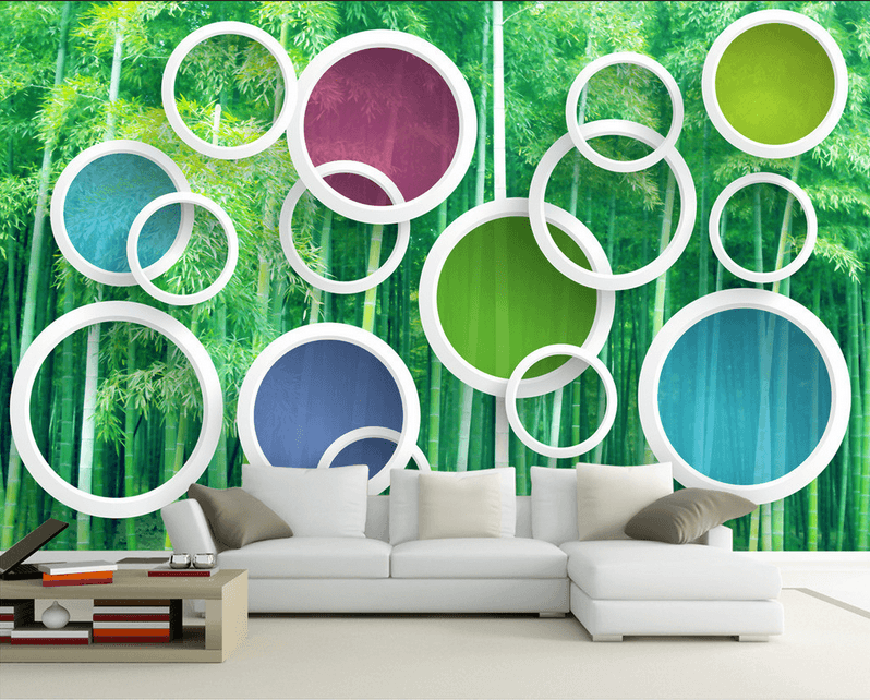 Bamboo Forest And Circles Wallpaper AJ Wallpaper