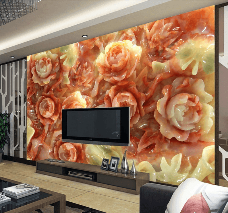 Jade Carving Blossoms Wallpaper AJ Wallpaper