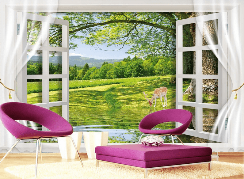 Window Deer Wallpaper AJ Wallpaper