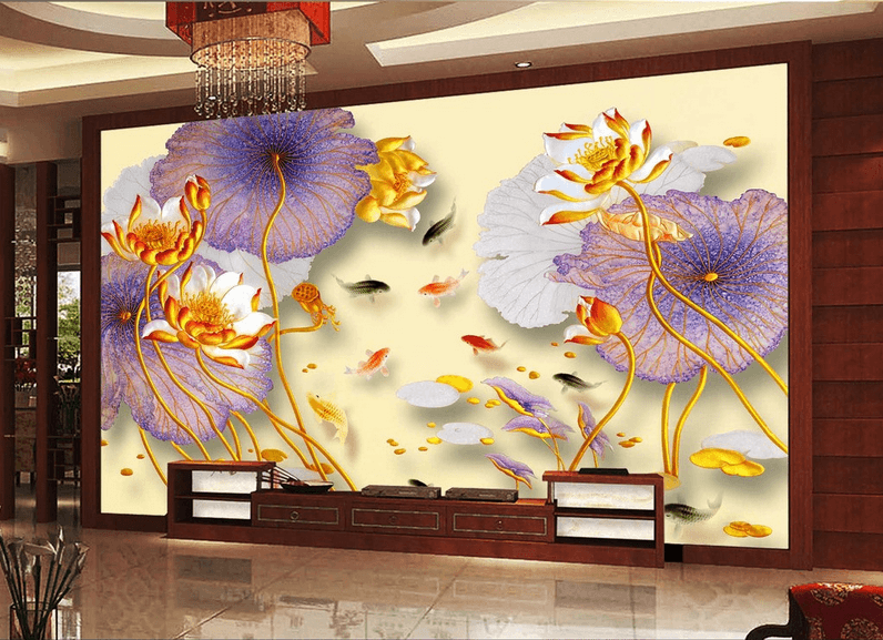 Golden Lotus Wallpaper AJ Wallpaper