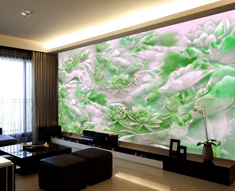 Jade Carving Lotus Wallpaper AJ Wallpaper