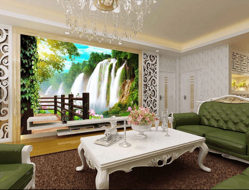 Plunging Waterfall Wallpaper AJ Wallpaper